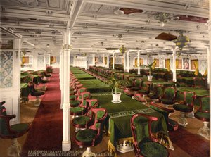 Grosser Kurfurstのファーストクラスのダイニングルーム、パブ。 C. 1899（カラーリトグラフ）